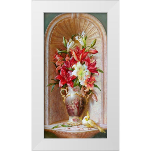 Lilies White Modern Wood Framed Art Print by Dandorf, Olga