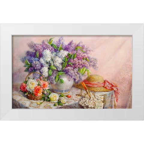 Lilac scent White Modern Wood Framed Art Print by Dandorf, Olga