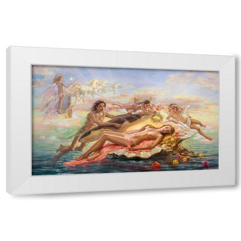 Goddess of dawn White Modern Wood Framed Art Print by Dandorf, Olga