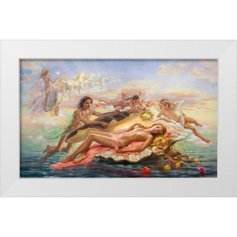 Goddess of dawn White Modern Wood Framed Art Print by Dandorf, Olga