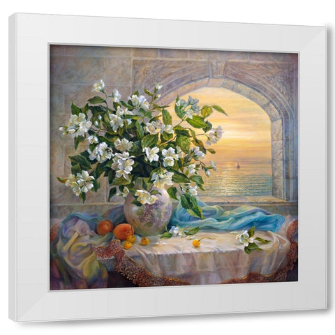 Jasmine White Modern Wood Framed Art Print by Dandorf, Olga