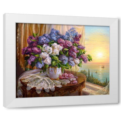 Bouquet 2 White Modern Wood Framed Art Print by Dandorf, Olga