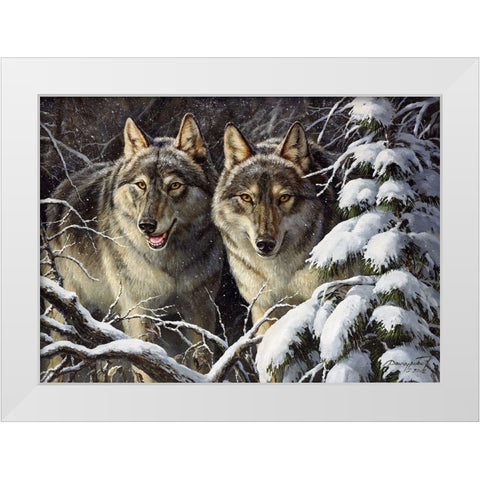 Bandits White Modern Wood Framed Art Print by Danchurova, Tatiana