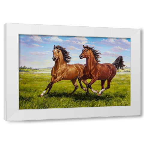 Tandem White Modern Wood Framed Art Print by Danchurova, Tatiana