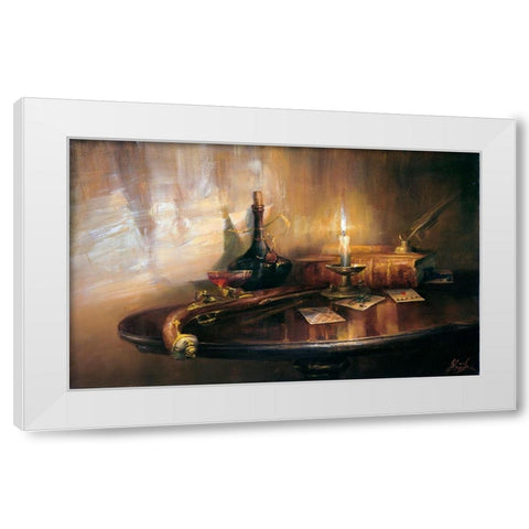 Late evening White Modern Wood Framed Art Print by Ekimov, Vladimir