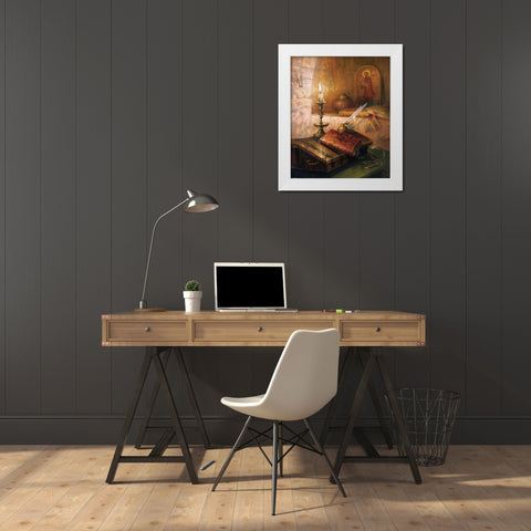 In the cell White Modern Wood Framed Art Print by Ekimov, Vladimir