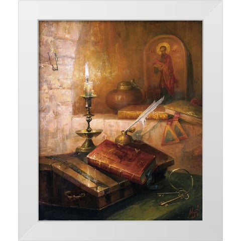 In the cell White Modern Wood Framed Art Print by Ekimov, Vladimir