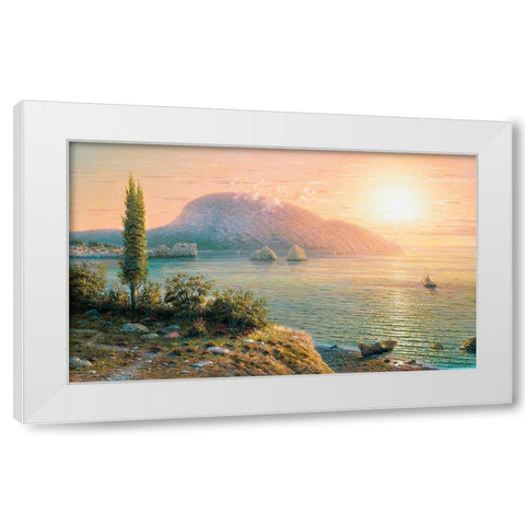 Morning. Gursuf White Modern Wood Framed Art Print by Goryachev, Alexander