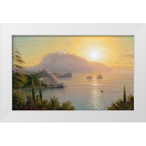 Gursuf White Modern Wood Framed Art Print by Goryachev, Alexander