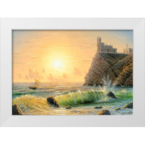 Swallows Nest White Modern Wood Framed Art Print by Goryachev, Alexander