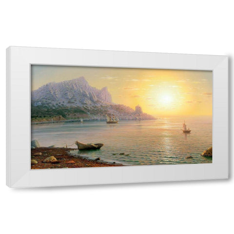 Simeiz. Morning White Modern Wood Framed Art Print by Goryachev, Alexander