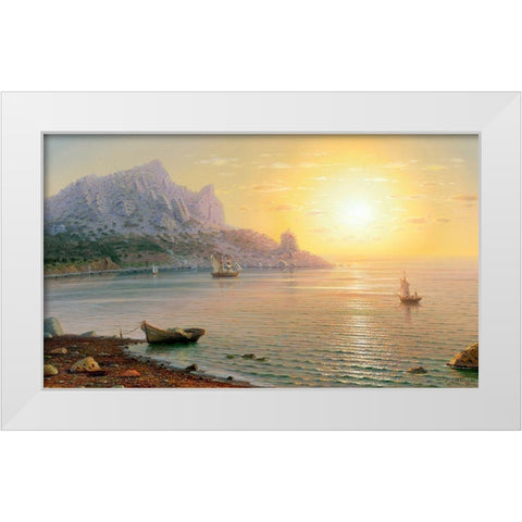 Simeiz. Morning White Modern Wood Framed Art Print by Goryachev, Alexander
