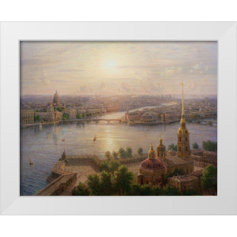 Saint-Petersburg White Modern Wood Framed Art Print by Goryachev, Alexander