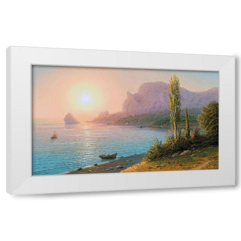 Quiet evening White Modern Wood Framed Art Print by Goryachev, Alexander