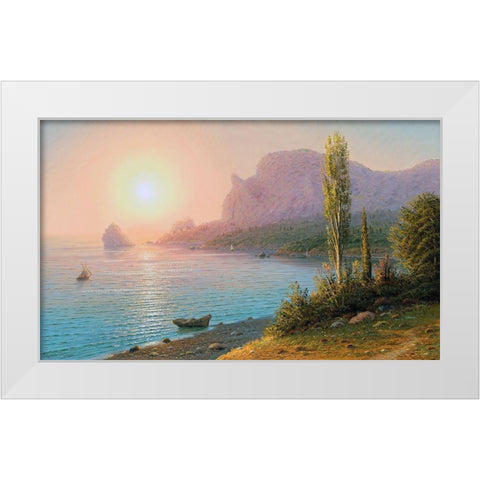 Quiet evening White Modern Wood Framed Art Print by Goryachev, Alexander