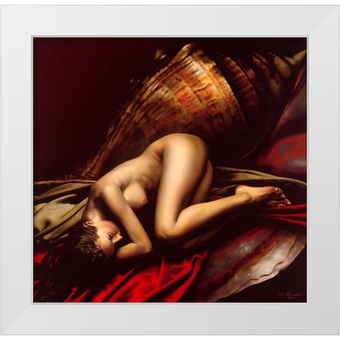 The birth of Venus White Modern Wood Framed Art Print by Golovin, Konstantin