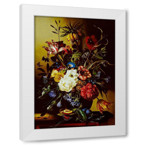 Still-life with flowers White Modern Wood Framed Art Print by Golovin, Konstantin