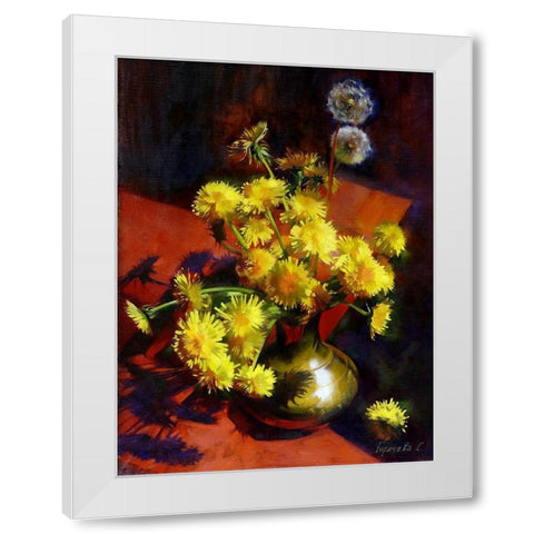 Dandelions White Modern Wood Framed Art Print by Goryacheva, Svetlana
