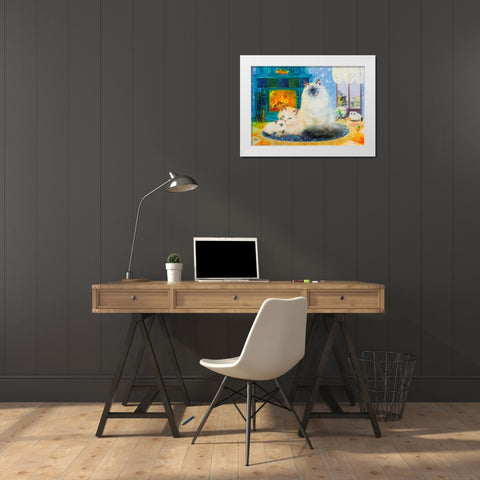 Petersburg evening White Modern Wood Framed Art Print by Kotinova, Galina