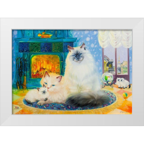 Petersburg evening White Modern Wood Framed Art Print by Kotinova, Galina