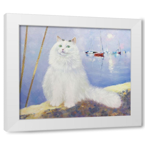 White Nights White Modern Wood Framed Art Print by Kotinova, Galina