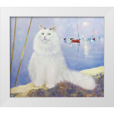 White Nights White Modern Wood Framed Art Print by Kotinova, Galina