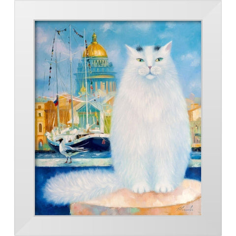 Petersburg morning White Modern Wood Framed Art Print by Kotinova, Galina