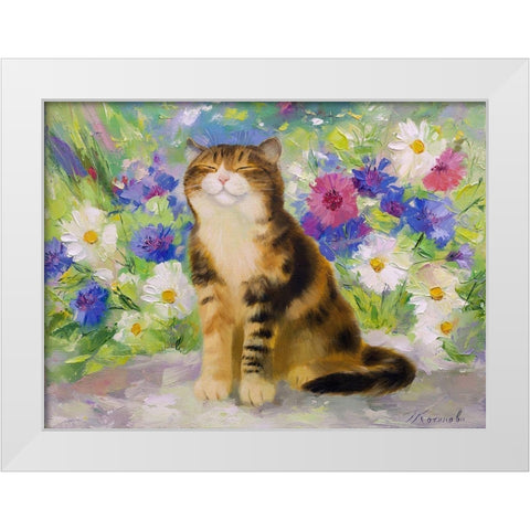 Cottager White Modern Wood Framed Art Print by Kotinova, Galina