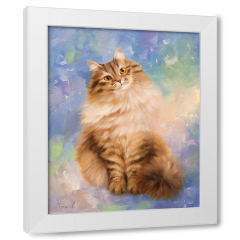 Murka White Modern Wood Framed Art Print by Kotinova, Galina