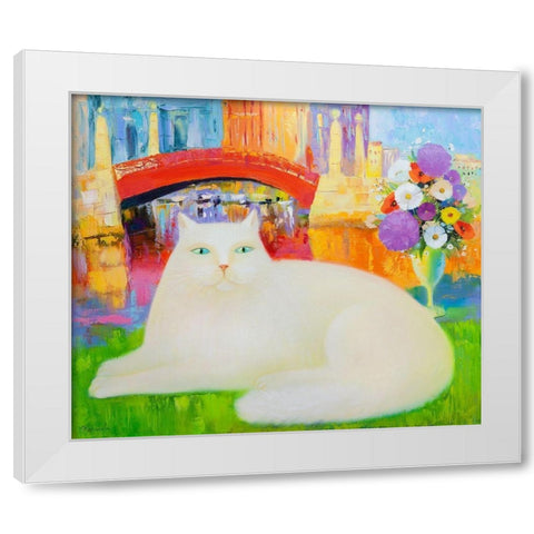 Summer day  White Modern Wood Framed Art Print by Kotinova, Galina