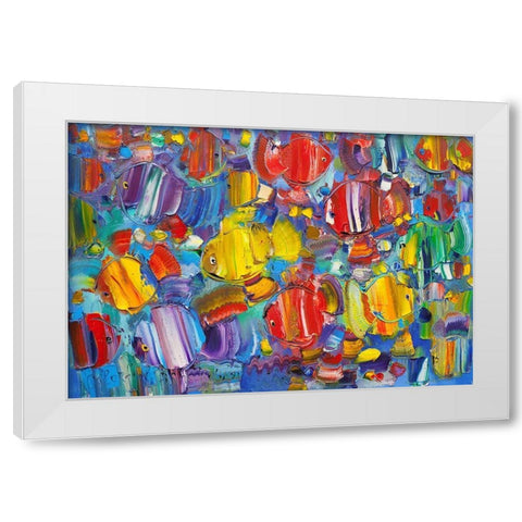 Colorful fish White Modern Wood Framed Art Print by Kotinov, Sergey