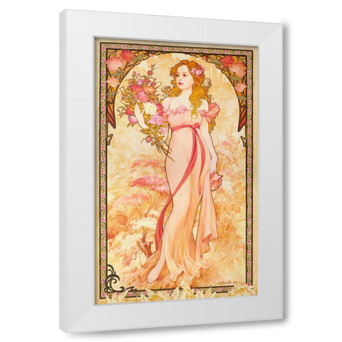 Flower nymph White Modern Wood Framed Art Print by Kovalev, Vladimir