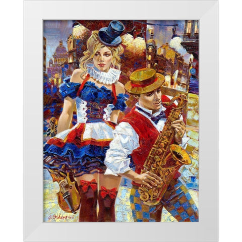 Cabaret White Modern Wood Framed Art Print by Lashkevich, Alexey