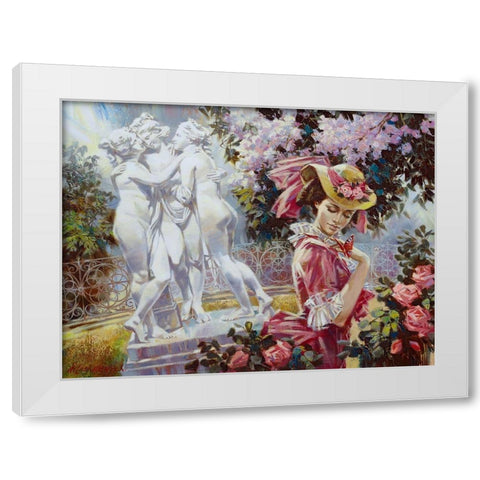 Four graces White Modern Wood Framed Art Print by Lashkevich, Alexey