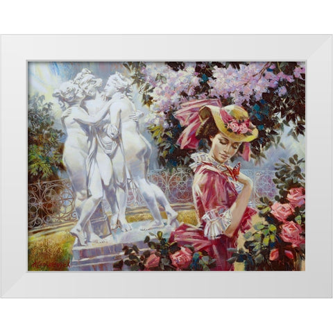 Four graces White Modern Wood Framed Art Print by Lashkevich, Alexey