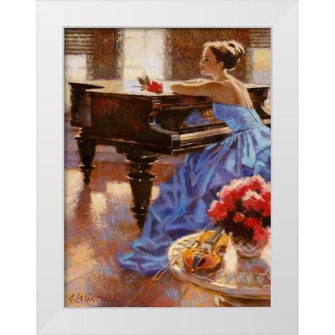 Melodies of the morning White Modern Wood Framed Art Print by Lashkevich, Alexey