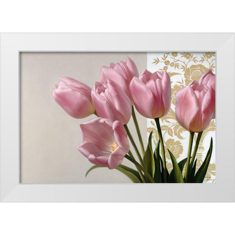 Gentle wishes White Modern Wood Framed Art Print by Levashov, Igor