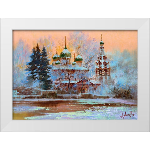 Church of Elijah the Prophet in Yaroslavl White Modern Wood Framed Art Print by Milyukov, Alexey