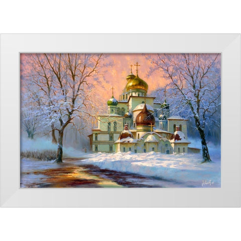 Resurrection Cathedral of the New Jerusalem Monastery White Modern Wood Framed Art Print by Milyukov, Alexey
