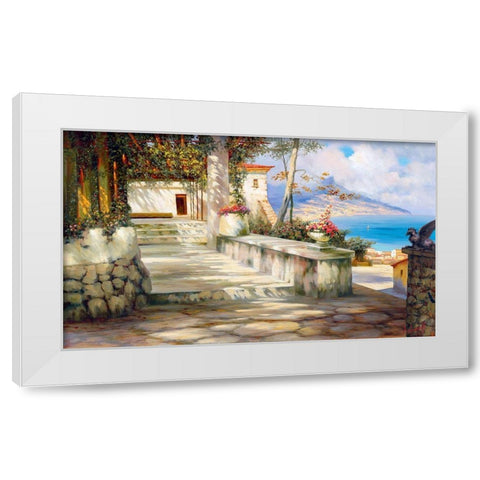 Italian landscape White Modern Wood Framed Art Print by Milyukov, Alexey