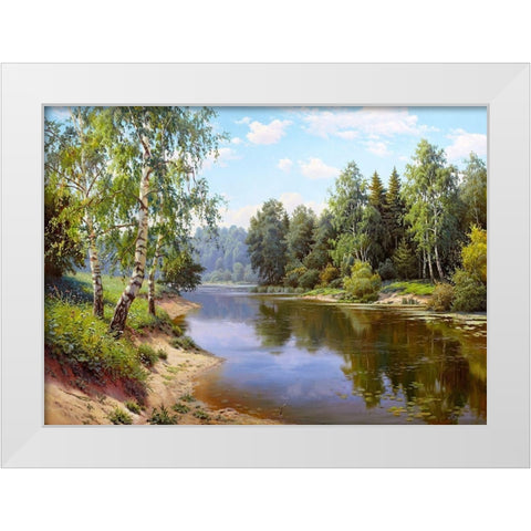 Summer afternoon White Modern Wood Framed Art Print by Prishchepa, Igor
