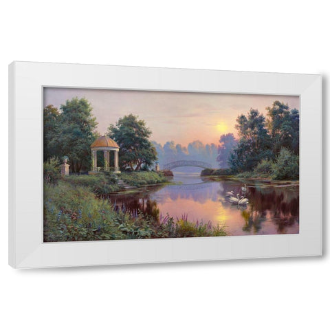Morning park White Modern Wood Framed Art Print by Prishchepa, Igor