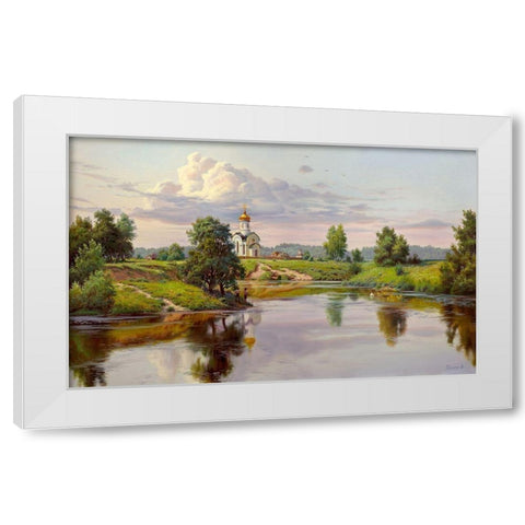 Russia White Modern Wood Framed Art Print by Prishchepa, Igor