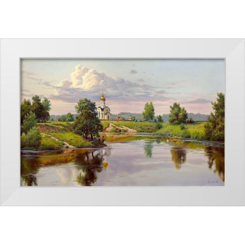 Russia White Modern Wood Framed Art Print by Prishchepa, Igor