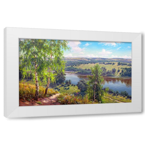 The path White Modern Wood Framed Art Print by Prishchepa, Igor