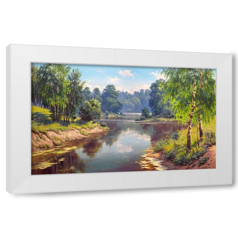 Forest freshness White Modern Wood Framed Art Print by Prishchepa, Igor