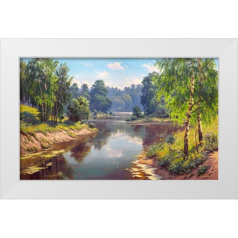 Forest freshness White Modern Wood Framed Art Print by Prishchepa, Igor