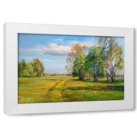 May wind White Modern Wood Framed Art Print by Romanov, Roman