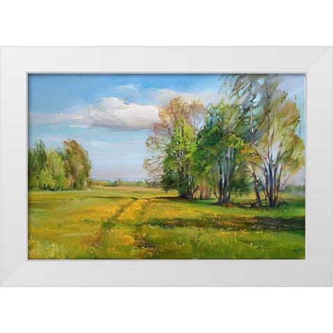 May wind White Modern Wood Framed Art Print by Romanov, Roman