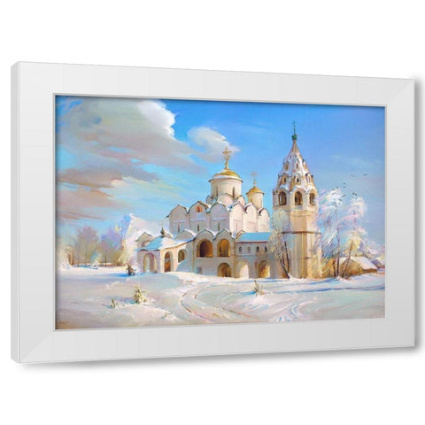 Suzdal. Pokrovsky Cathedral White Modern Wood Framed Art Print by Romanov, Roman